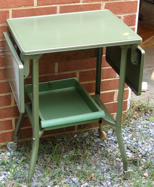 old metal typewriter stand