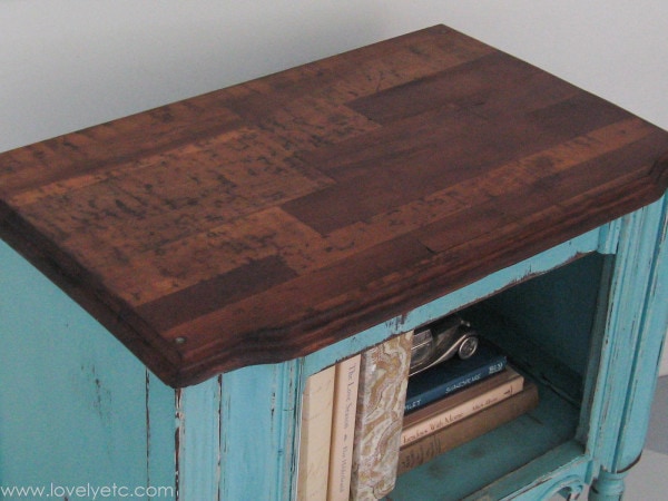 removing peeling veneer to reveal a beautiful wood strip top