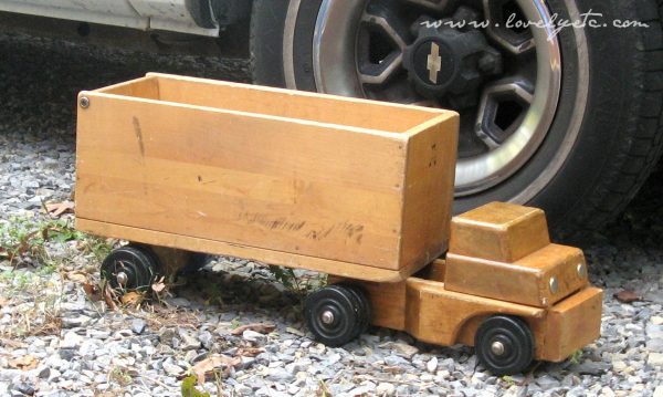 vintage wooden toy truck