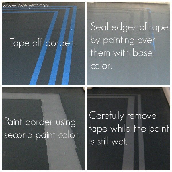 steps for painting a border onto a painted floor