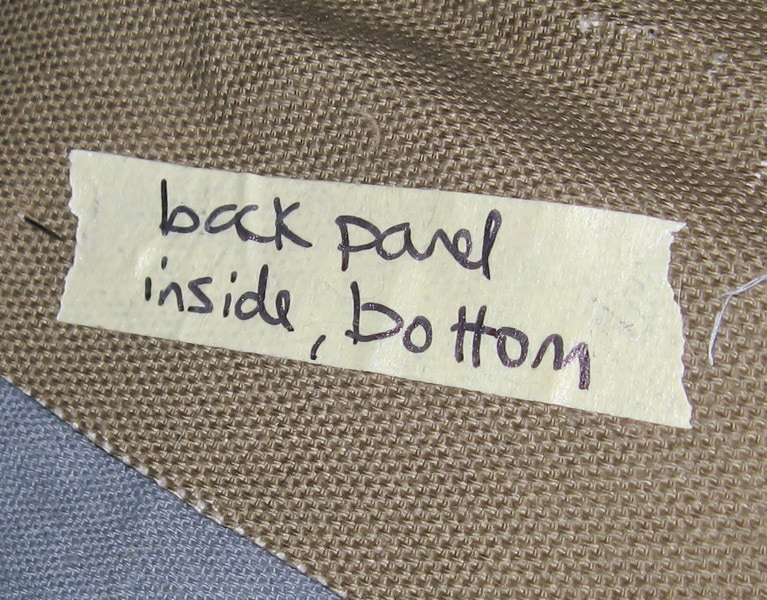 label upholstery pieces