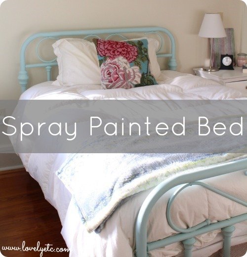 A Sweet Blue Bed Lovely Etc, Can You Spray Paint A Headboard