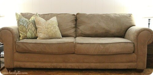 old couch after cleaning