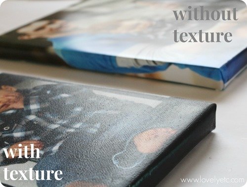 DIY photo canvas with and without canvas texture