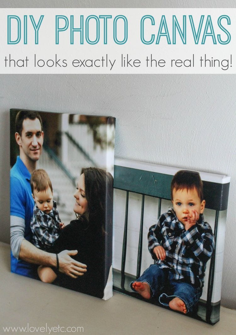 set of 2 diy photo canvas  prints pin with text overlay that looks real 