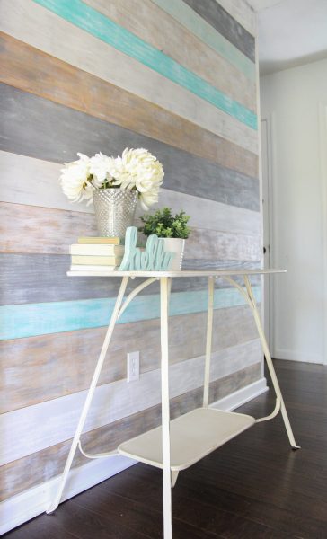 side view of plank wall diy