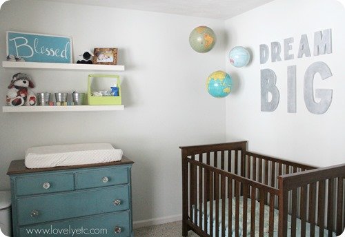 Vintage aqua boy nursery