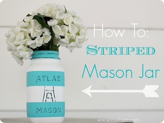 how to - painted striped ball jar