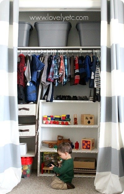 nursery closet full of storage