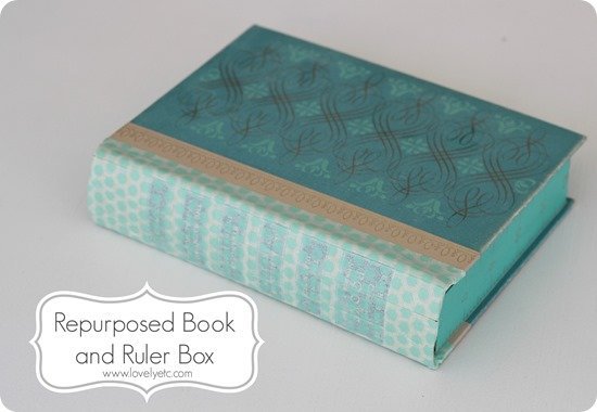 Repurposed book and ruler box