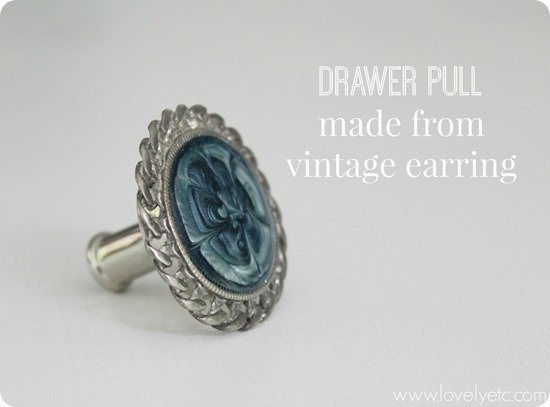 Vintage earring turned hardware 2