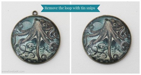 remove the pendant loop with tin snips