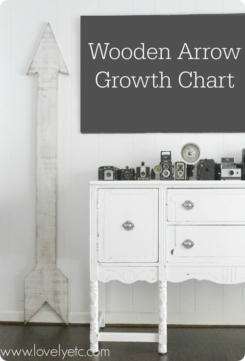 oversized wooden arrow growth chart