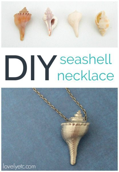 Easy diy seashell necklace - the perfect shell craft. This necklace is easy to make and is super classy thanks to a silver leaf finish. The perfect beach souvenir or gift idea.