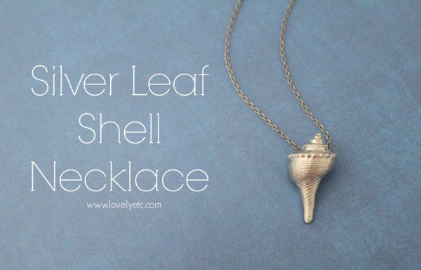 silver leaf shell necklace