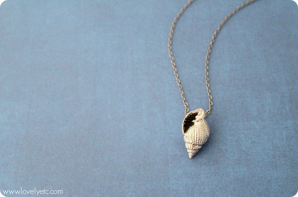 silver leaf shell necklace diy
