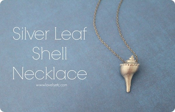 silver leaf shell necklace