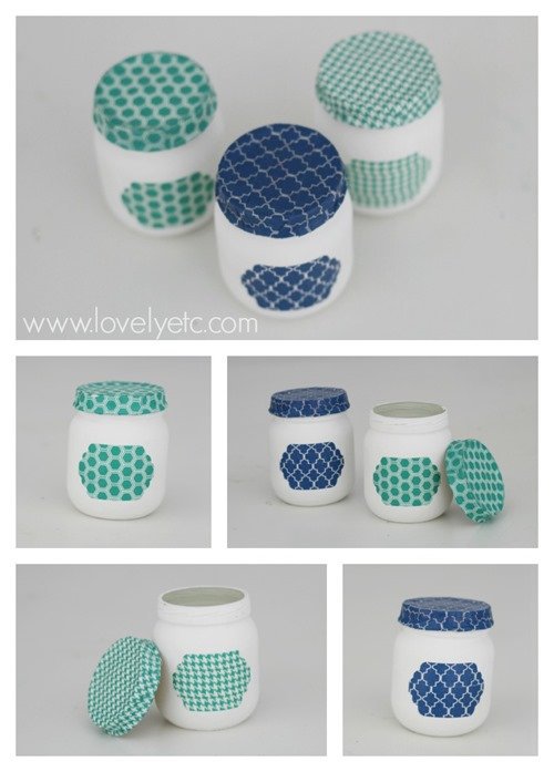 baby food jars upcycled with washi tape