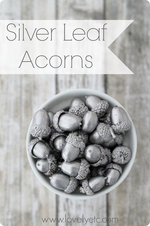 simple silver leaf acorns