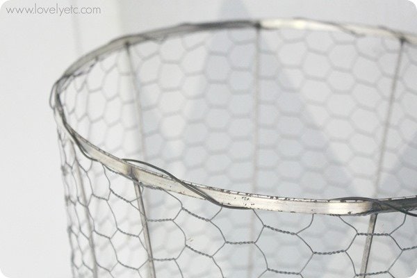 top edge of chicken wire basket