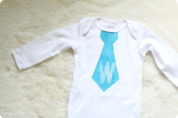 DIY initial tie onesie