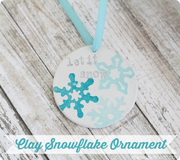 diy clay snowflake ornament