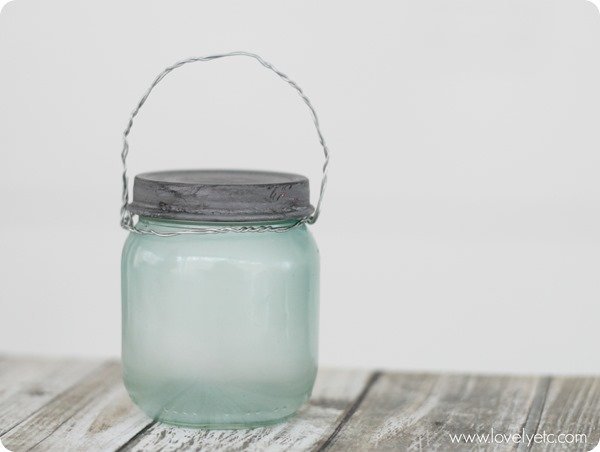 diy mini blue mason jar.