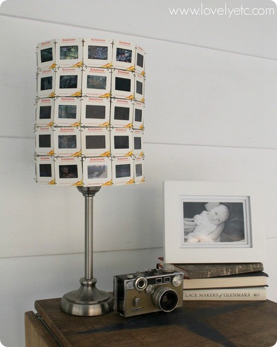 vintage slide lampshade unlit