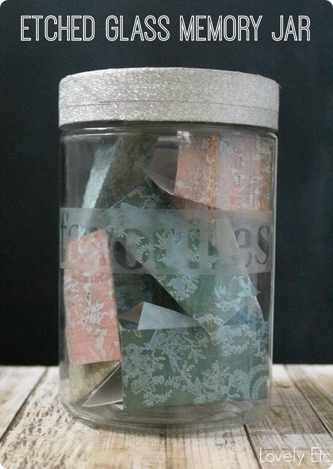 etched glass memory jar