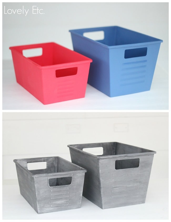 Plastic Storage Bin Makeover