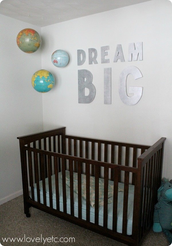 vintage globes in the nursery