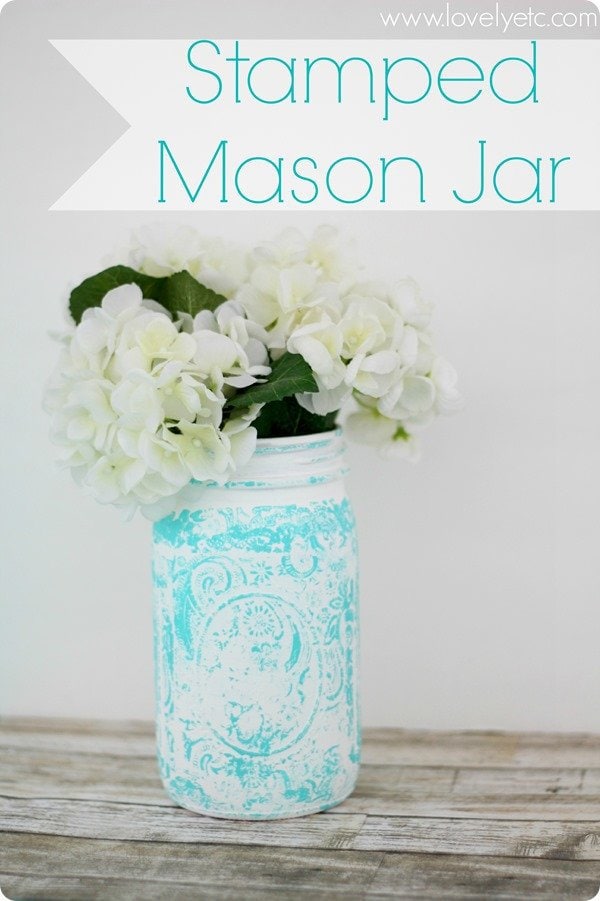 stamped mason jar