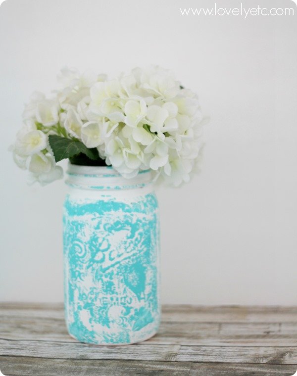 stamped spring mason jar