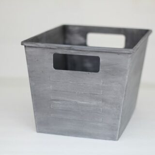 silver painted plastic bins