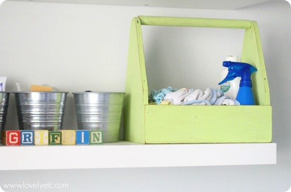 vintage toolbox in the nursery