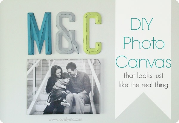 DIY photo canvas and vintage letters