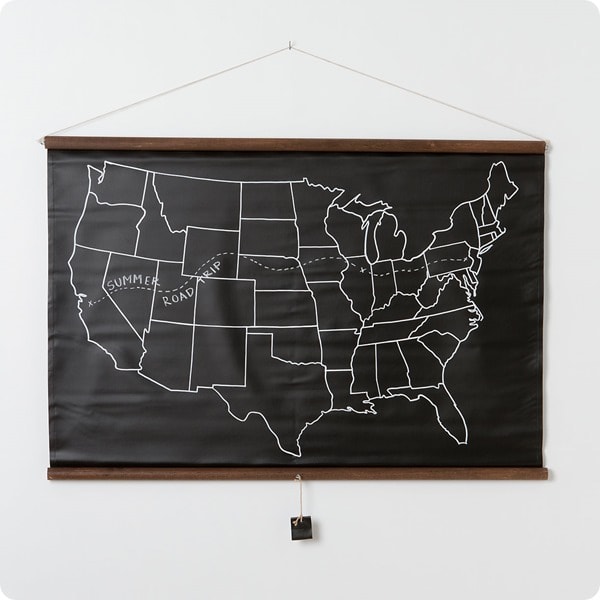 chalkboard pull down map
