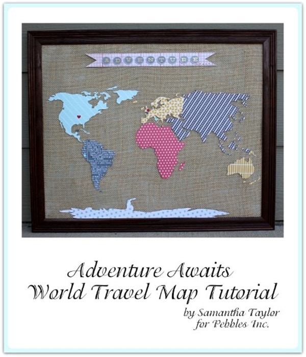 scrapbook paper world map