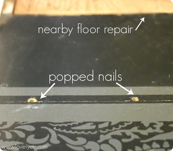 popped nails in plywood floor