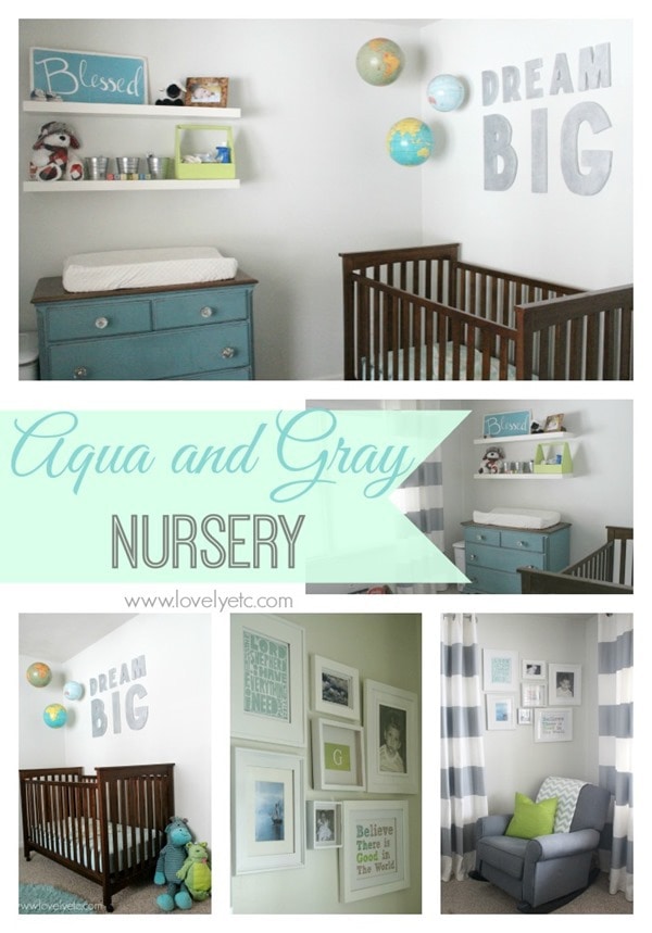 aqua and gray nursery