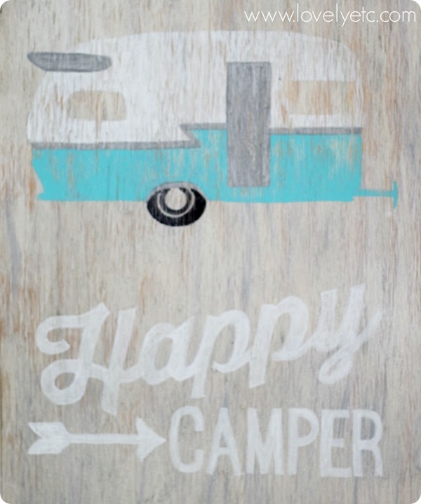 happy camper vintage sign