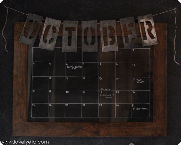 DIY vintage reusable calendar