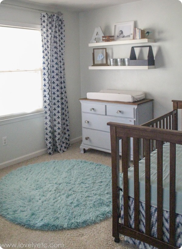 navy and mint nursery