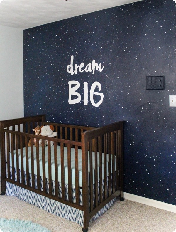 starry night mural in nursery