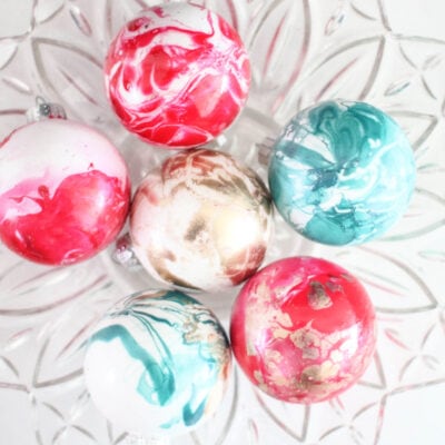 The Secret to Making Gorgeous Marbled Ornaments