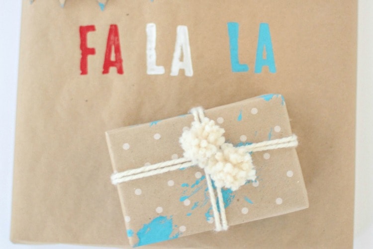 Painting wrapping paper with a preschooler Lovely Etc.