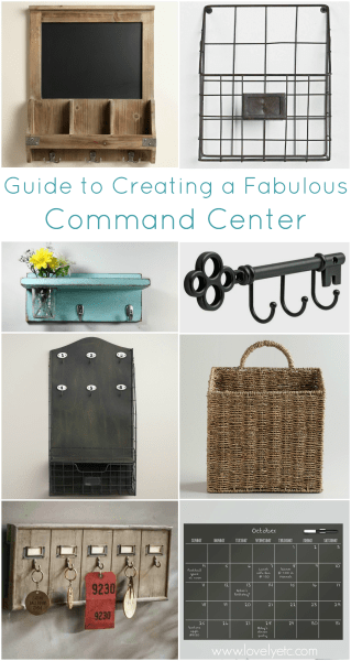 key hooks, baskets, and organizers to make a family command center with