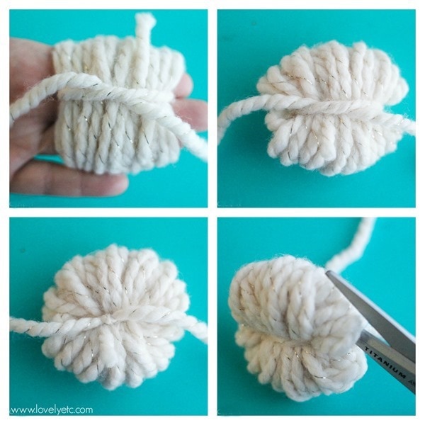 how to tie off a diy pom pom