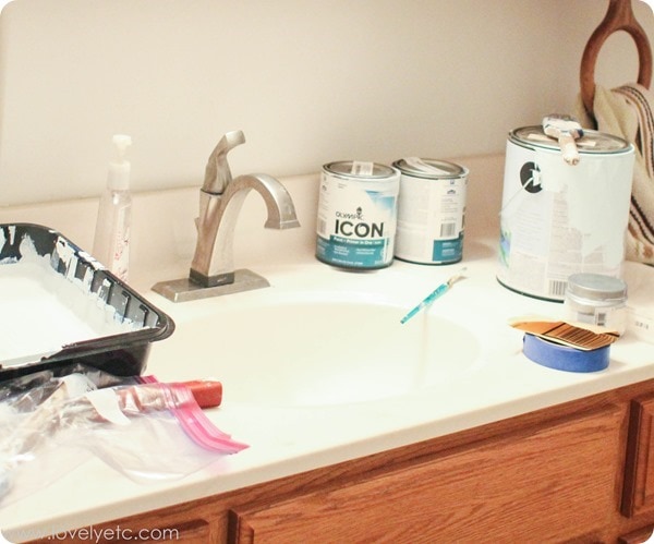 paint on the bathroom counter