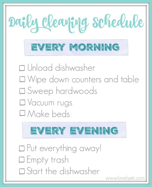 easy daily cleaning routine
